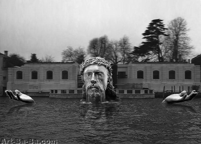 高氏兄弟为威尼斯古根海姆设计的喷泉雕塑